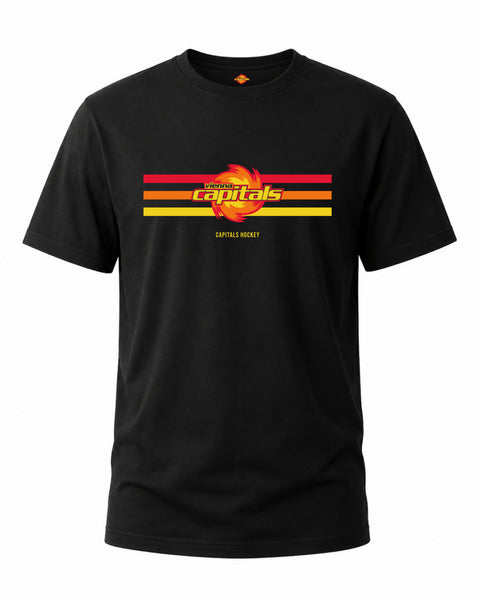 Schwarzes Shortsleeve Balkenshirt