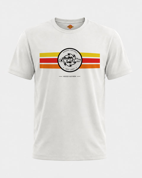 Weißes Shortsleeve Balkenshirt