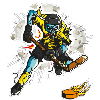 Aufkleber Eishockey-Zombie
